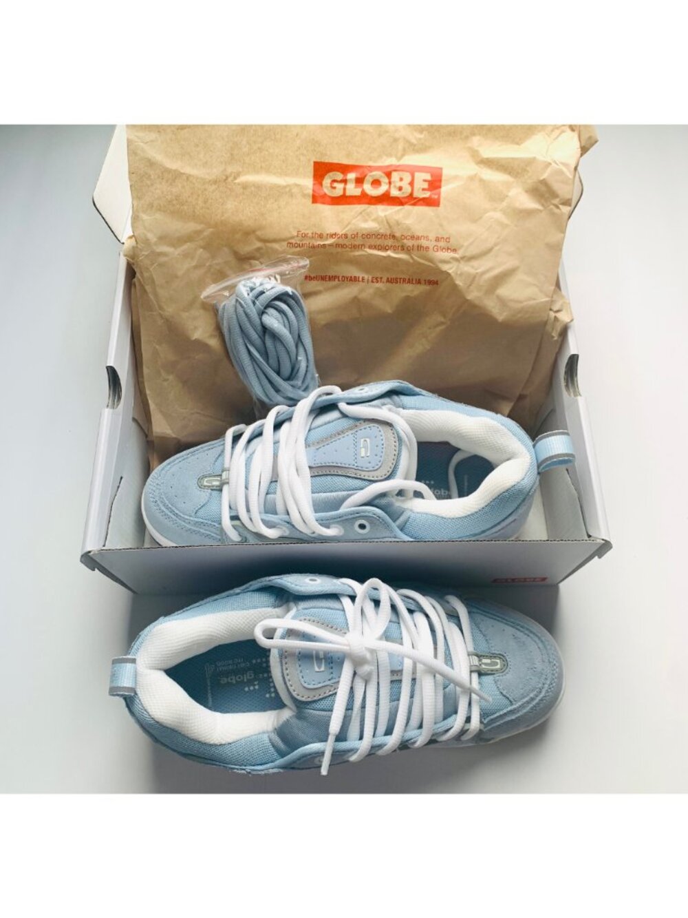 NWT Y2K Globe CT IV Classic Mens Blue Suede Lace Up Skate Sneakers Shoes